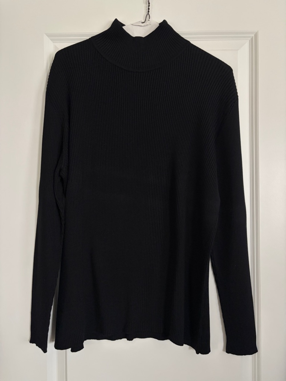 Nordstrom Black Ribbed Mock-Neck Pullover